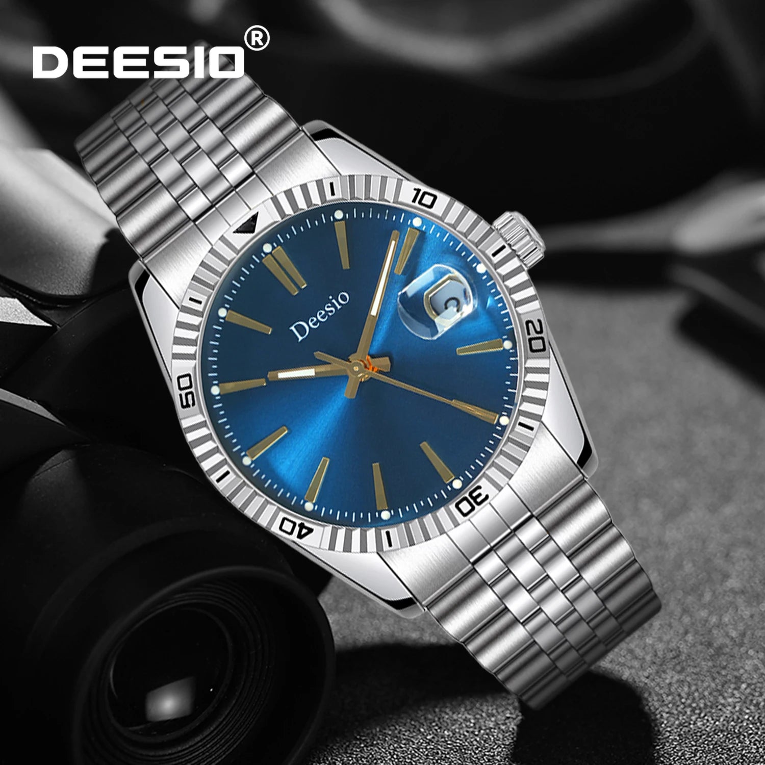 Deesio Automatic Mechanical Watch for Men Luxury Stainless Steel Waterproof Luminous Business Dress Wristwatch Sapphire Glass