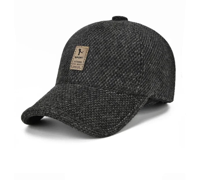 Baseball Cap Autumn Woolen Knitted Designer Men's Winter Cap Thicken Warm Hats with Earflaps Men's Brand Hats Dad Trucker Hats