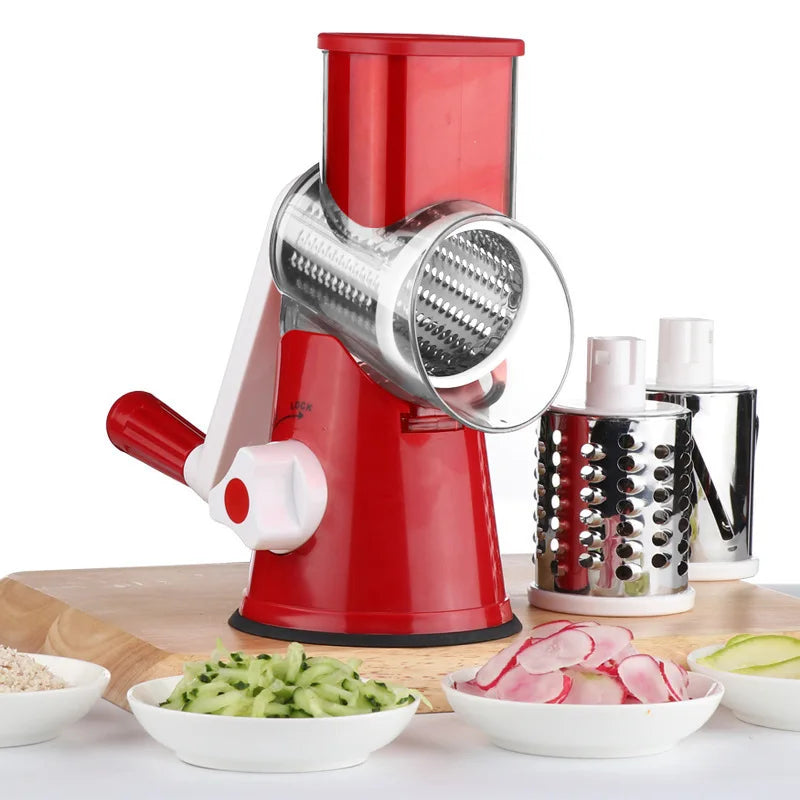 1pc Highly Efficient and Versatile Vegetable and Fruit Slicer Grater Benchtop Drum Cutter with Drum Design for Fast Even Shre