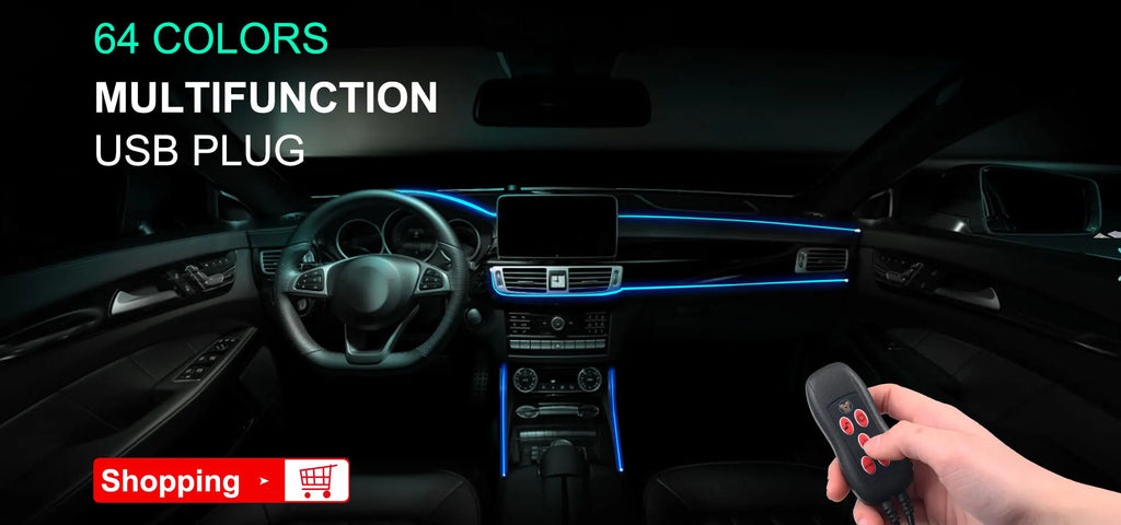 5m Car Interior Atmosphere Lighting LED Strip 5V DIY Flexible EL Cold Light Line Tube With USB Auto Decoration Ambient Lamp
