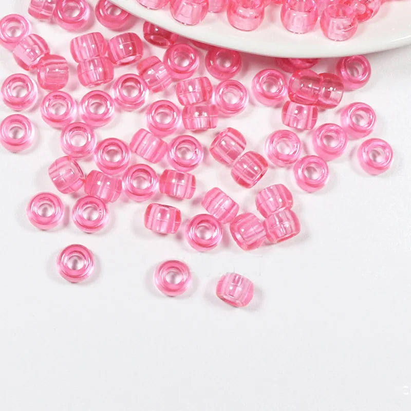 100Pcs/lot Mix Color Hair Braid Beads Decoration Pendants Clear African Hair Bead 4mm Large Hole Hair Clips for Braids Styling