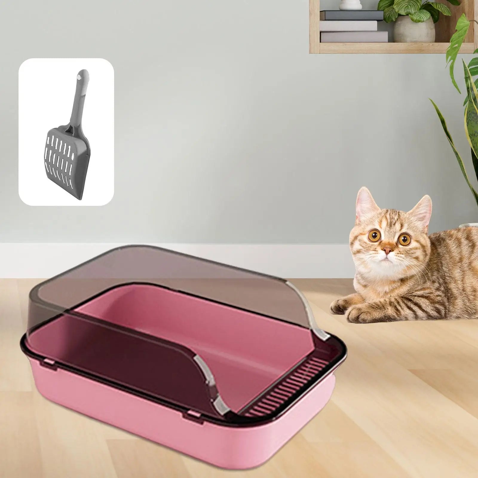 Cat Litter Box Kitten Toilet High Sided Travel Kitten Litter Pan Detachable Anti