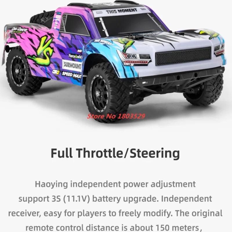 70KM/H Brushless RC Short Car 1/16 Brushless 4WD RC Short Course TruckIndependent SuspensionFull Ball Bearings Metal Driveshaft