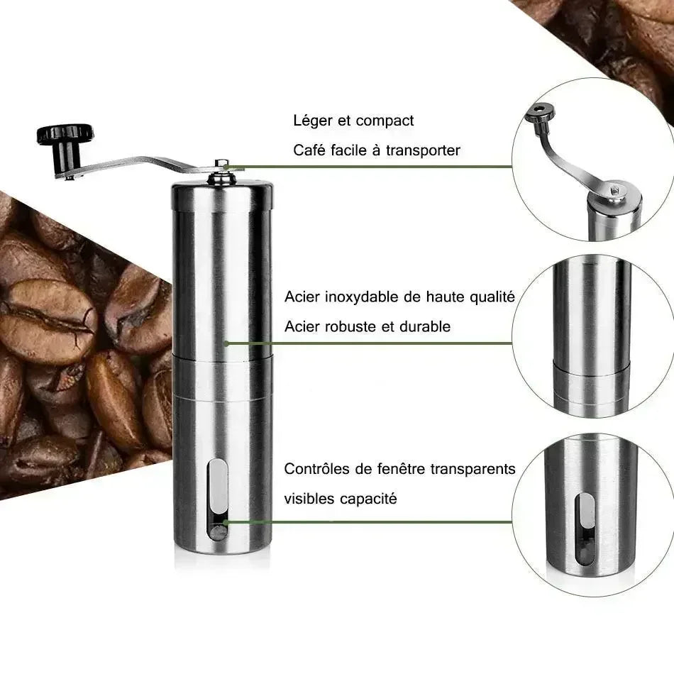 2025 Portable Stainless Steel Handmade Coffee Bean Grinder Multiple Legumes Grinder Easy To Clean Manual Coffee Grinder