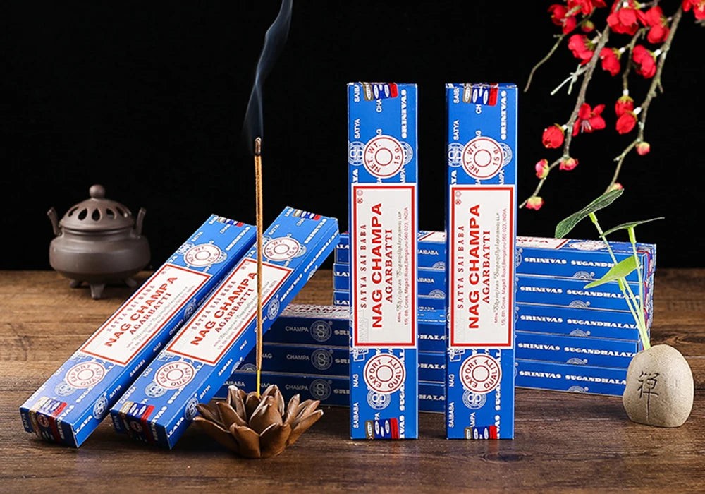 12 boxes, Indian handmade bamboo sticks incense, NAG CHAMPA natural incense, Anti-Odor, meditation, Sleep aid, home fragrance