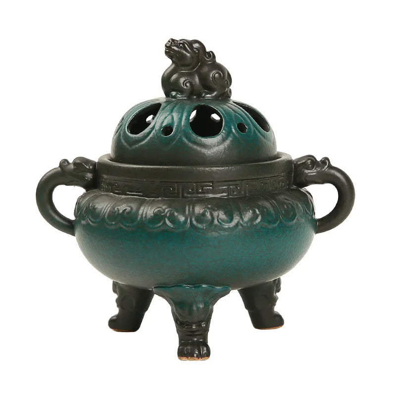 Antique ceramics Incense Burner Chinese Home Bedroom Decoration Animal Foot Plate Incense Burner Tea Ceremony Ornaments