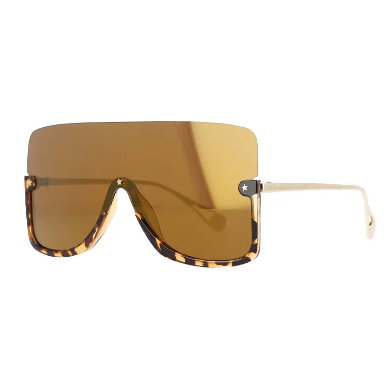 46266 Oversized Sunglasses One-Piece Lenses Men Women's Sunglasses Vintage Female Shades Uv400 Lentes De Sol