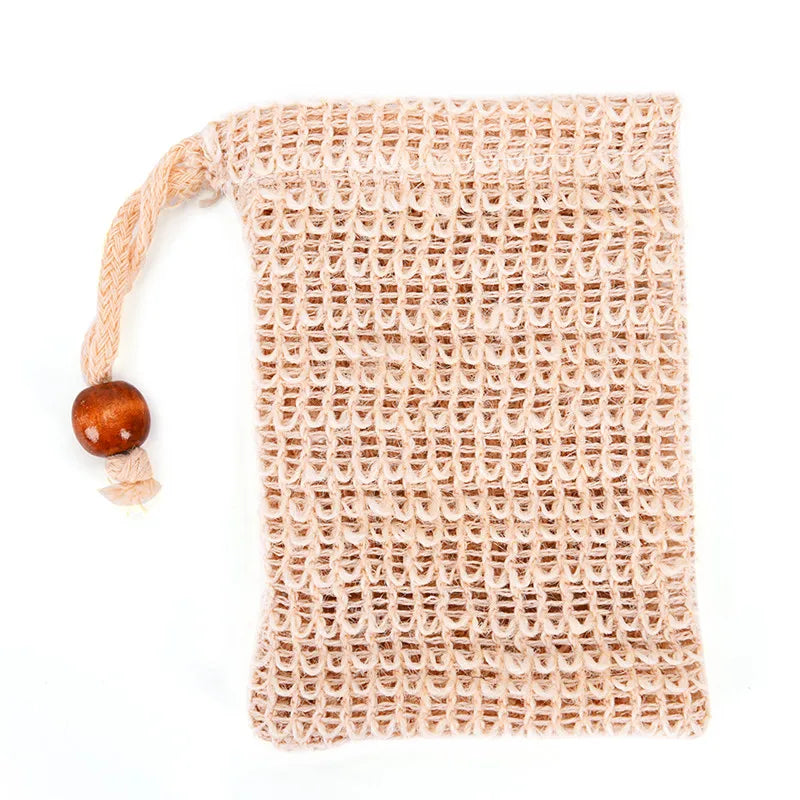 1PC New Natural Exfoliating Soap Bags Handmade Sisal Soap Bags Natural Mesh Soap Saver Pouch Holder Bath Soap Holder bathroom