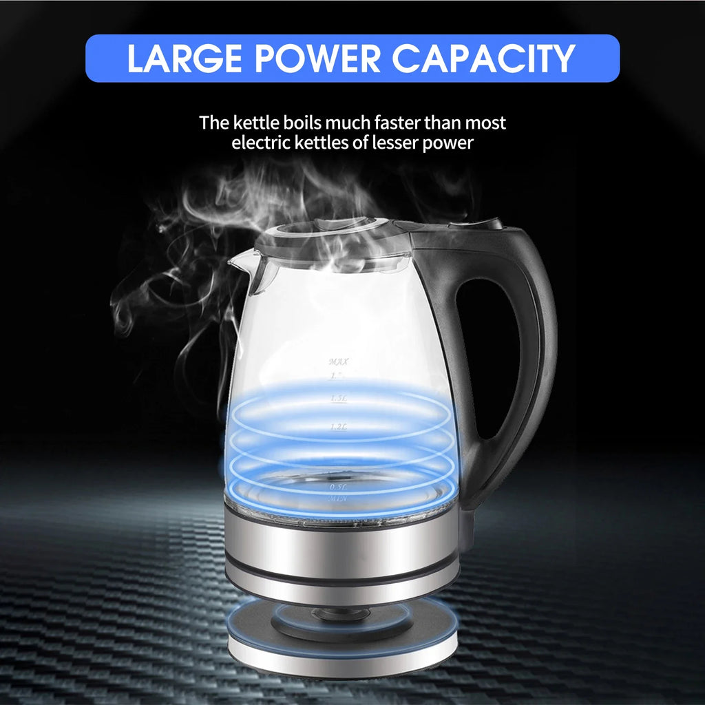 Electric Kettle 1.7L Glass Hot Water Heater for Tea Coffee Auto Shut-Off Kitchen Appliances Electric Kettles Tea Pots 110V 1500W