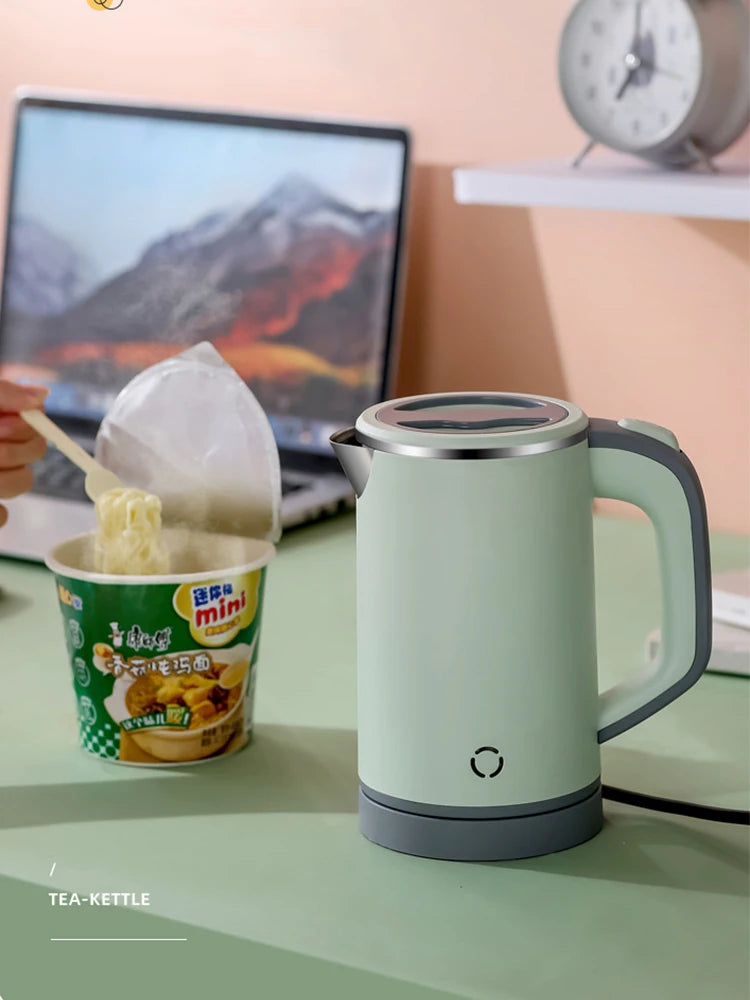110V/220V Electric Kettle 0.8L Portable Travel Kettle Stainless Steel Liner With Auto Shut-Off 600W 5Mins Fast Boil Home Kettle