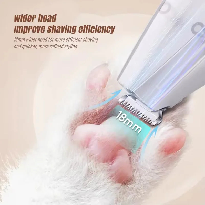 All In One Low Noise Electric Clipper With Vacuum Suction For Cats Dogs Rechargeable Paw Hair Trimmer Shaver Pet Care Tool