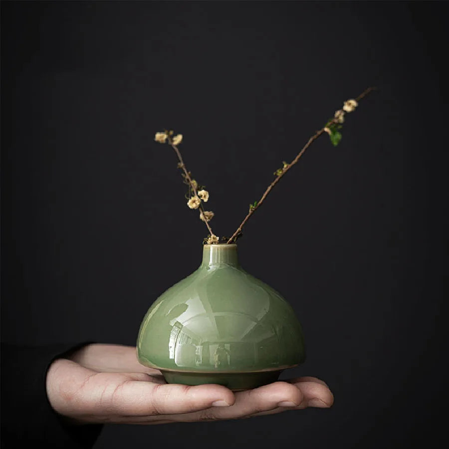 Ceramic Vase Flower  Decorative Vase Retro Style for Flowers Grass Indoor Living Room Dining Table Office Home Decor