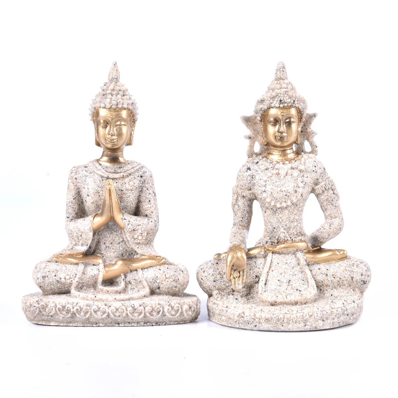 Buddha Statues Sandstone Thailand Buddha Sculpture Fengshui Figurine Home Decor