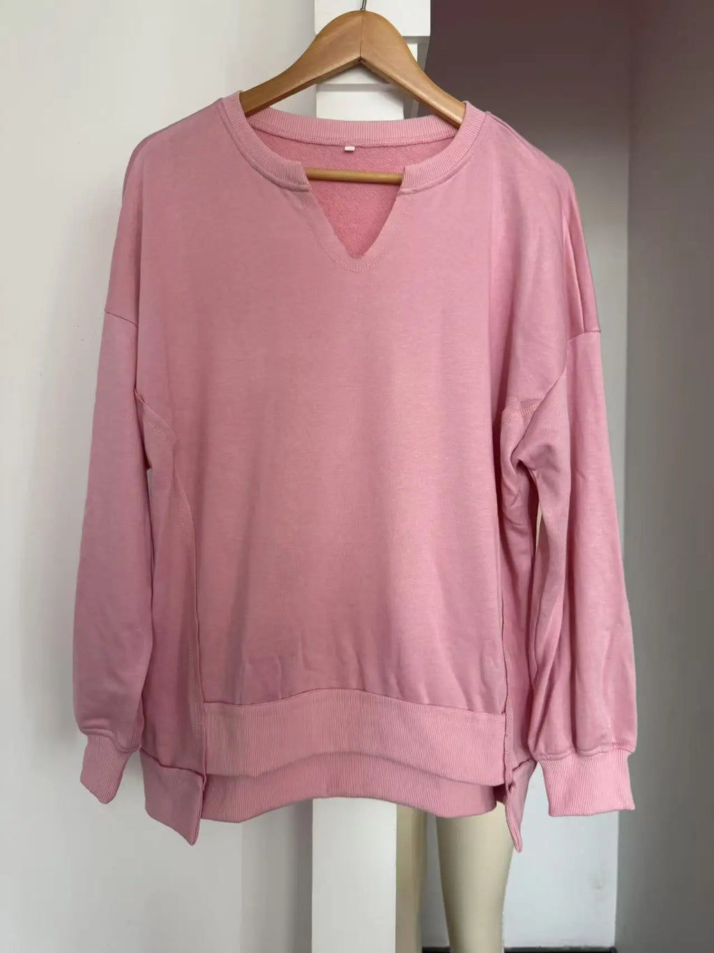 2026 Spring Sweatshirts Women Sweatshirt Tops V Neck Full Sleeve Y2k Streetwear Work Casual Loose Elegant Striped Top Autumn