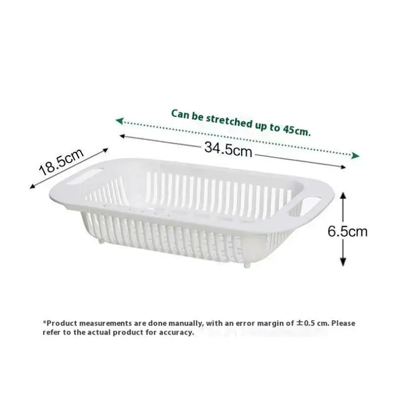 1Pc Retractable Sink Drain Rack Plastic Dish Chopsticks Rack Household Kitchen Vegetable Storage Rack Drain Basket