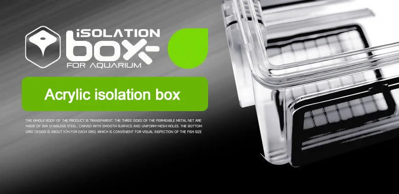 Aquarium Fish Tank Acrylic Isolation Box Stainless Steel Mesh Pneumatic Spawning Incubation Box Ornamental Breeding Room Small