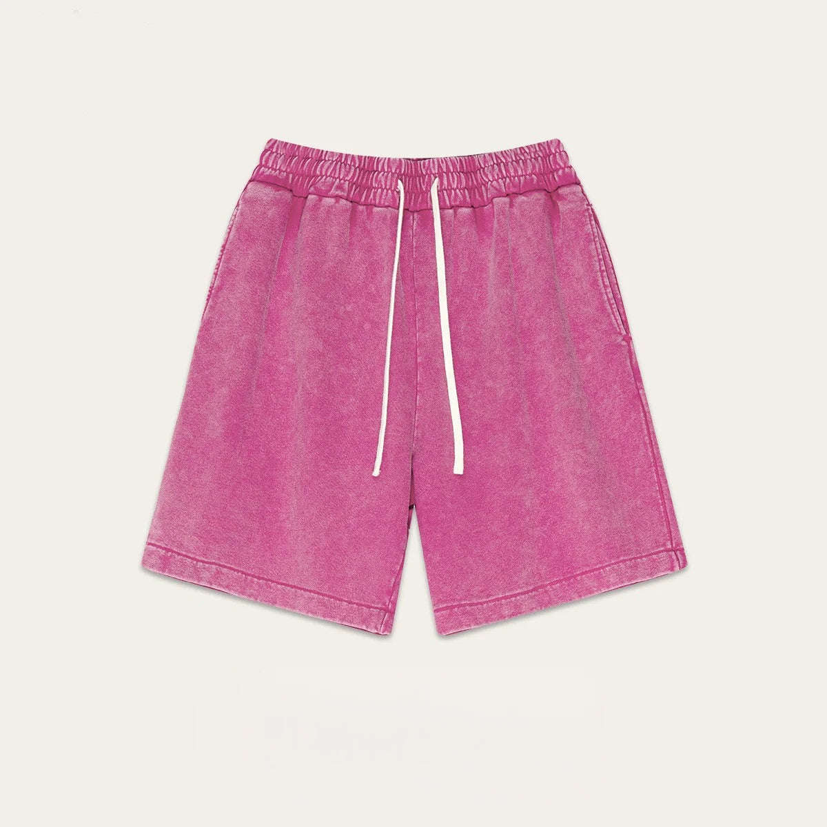 2026 New Distressed Summer Shorts Men 320G Heavy Cotton Drawstring Harajuku Loose Sweatshorts Male Casual Short Pant Streetwear