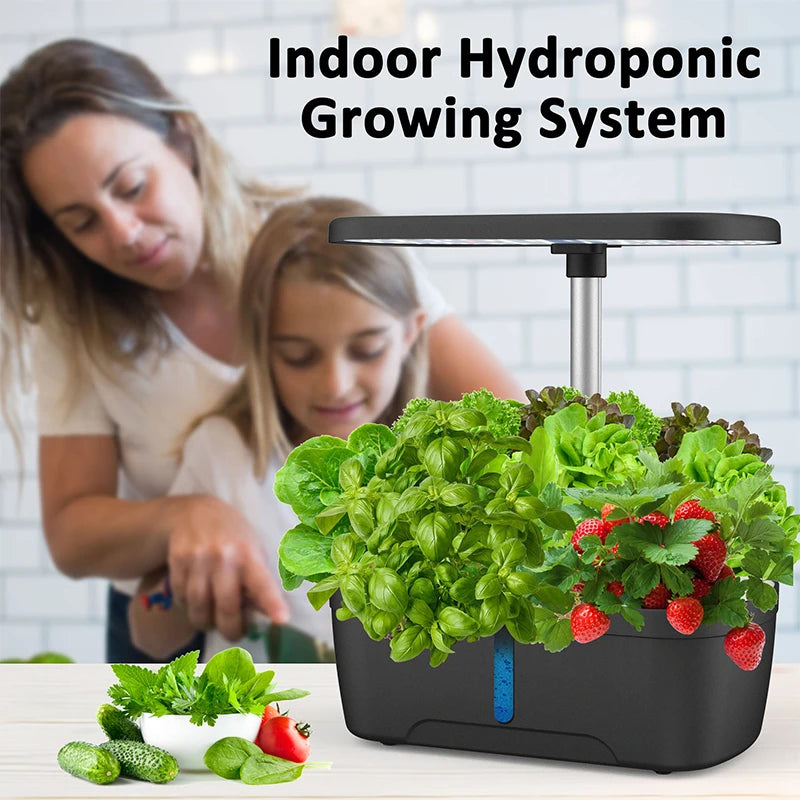 12 Holes-Hydroponic System Kits Indoor Soilless Cultivation Equipment Vegetable fruit herb Planting Box LED Plant Growth lamp