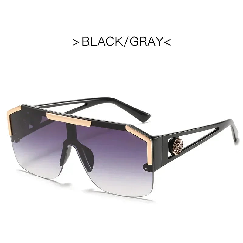 2025 Luxury Big Square Sunglasses Women Brand Designer Retro Blue Sun Glasses For Female Oversized Black Shades Oculos UV400
