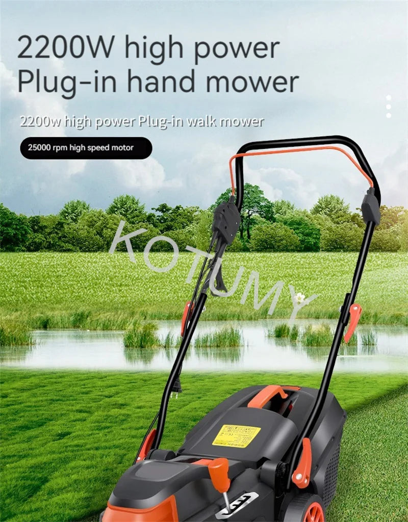 1500W/1800W/2200W Grass Trimmer For Garden Courtyard Hand Propelled Electric Lawn Mower Household Weeding Machine