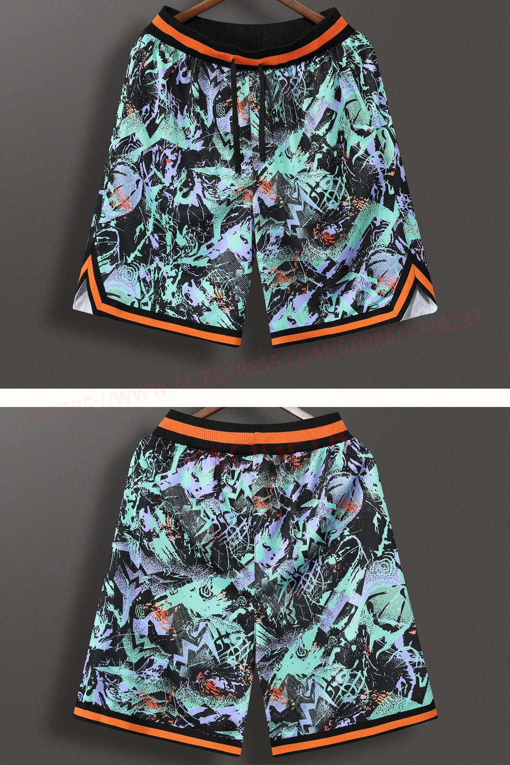 Basketball Pockets Shorts Outdoor Men Sporting Beaching Bottoms 3D Print Traning Bodybuilding Breathable Gym Running Short