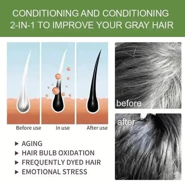 100ml Natural Herbal Hair Dye Shampoo 3 in 1 Change Hair Color Gray Hair to Dark Brown Black Deep Nourishing Fashion Hairs Care