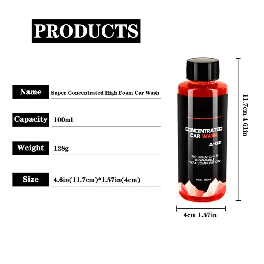 100ML Car Cleaning Foam Large Capacity High Concentration Super Foam Car Wash Liquid Auto Washing Shampoo Car Wash Supplies