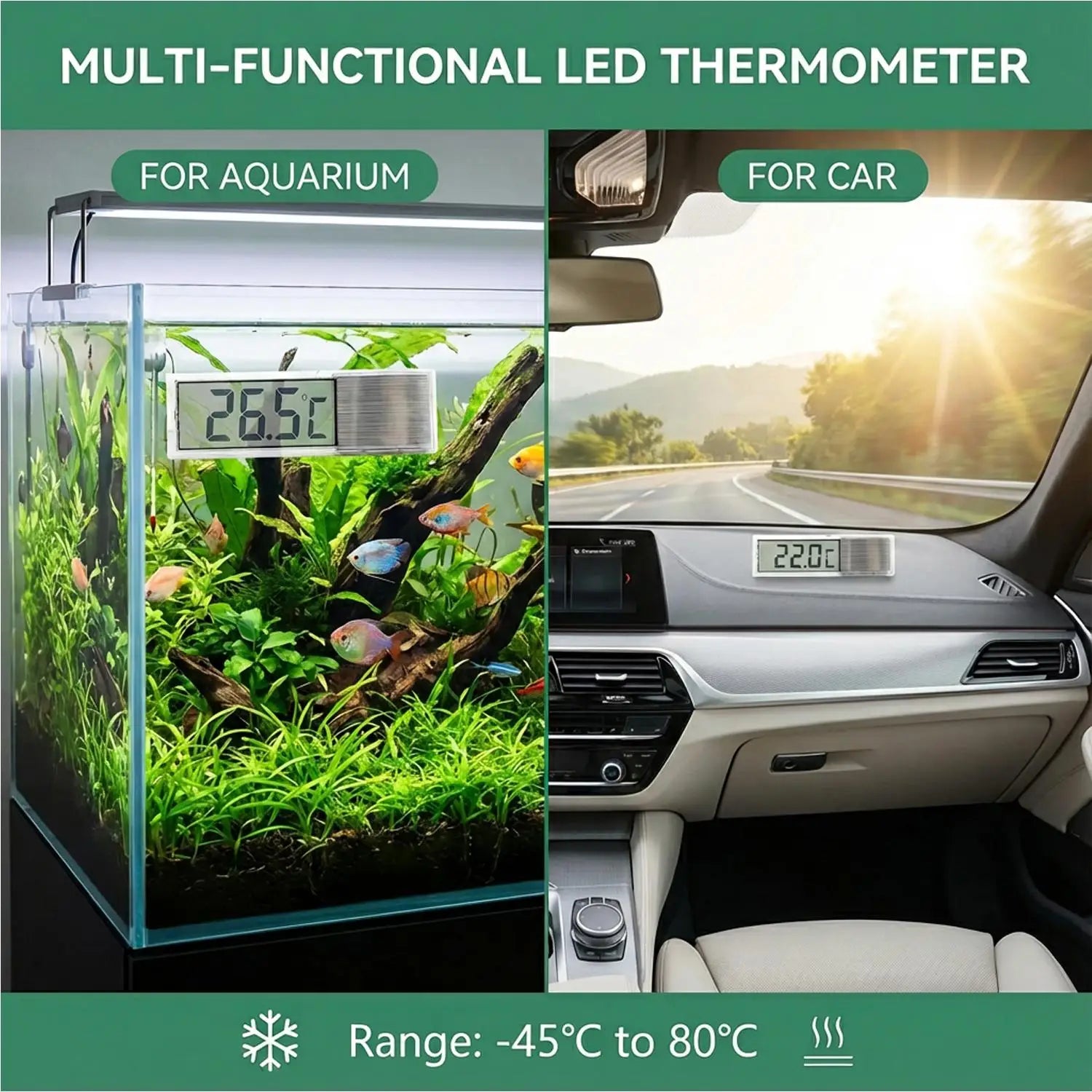 1/3pcs Aquarium Thermometer Electronic LCD Digital Fish Tank Temperature Measurement Fish Tank Temp Meter Aquarium Accessories