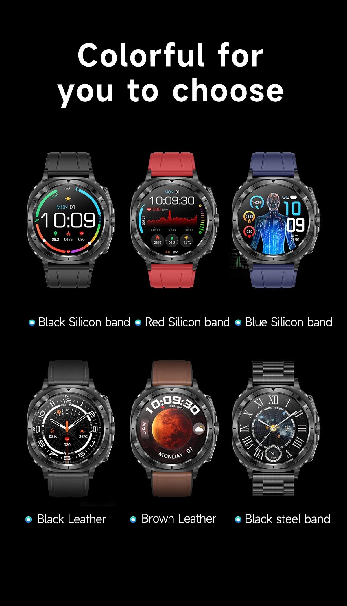 2025New ECG+PPG Laser Diagnose Blood pressure Smart Watch Men Heart Rate Uric Acid Blood fat Body analysis Health NFC Smartwatch