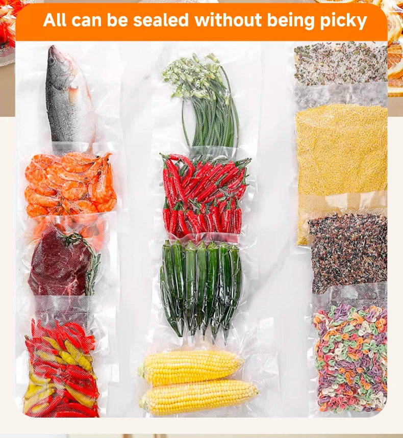Electric Vacuum Sealer Built-in Cutter Kitchen Food Storage Seal Touch Button Dry/Wet Food Sealing Packaging Vacuum Machine
