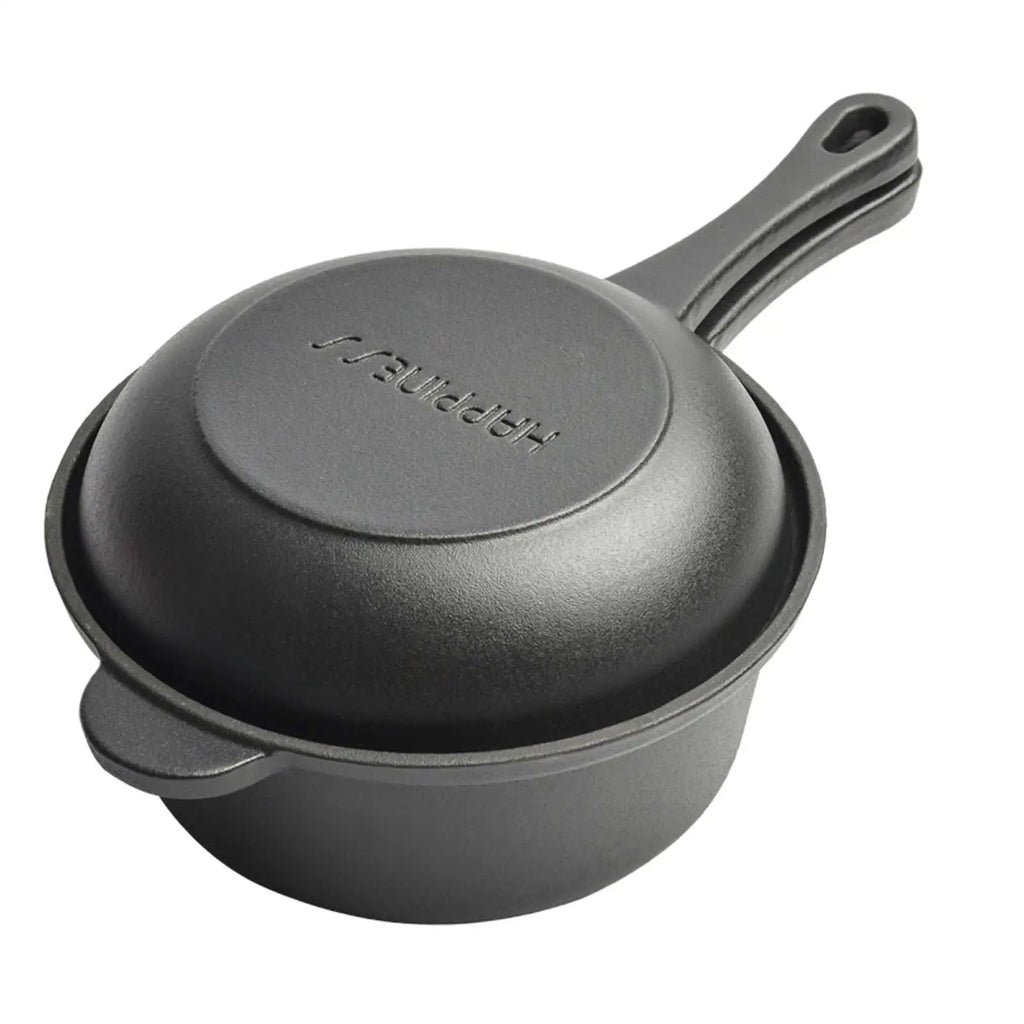 Cast Iron Pan with Skillet Lid BBQ heating fast Nonstick Stovetop Heavy Duty Soup Pot Frying Pan Stewpot for camping