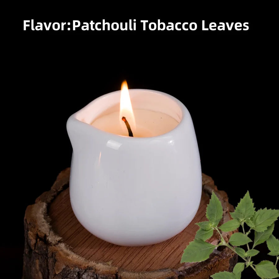 1pc Amber Vanilla massage essential oil candle, coconut wax, heating, body open back SPA romantic holder home decor valentines