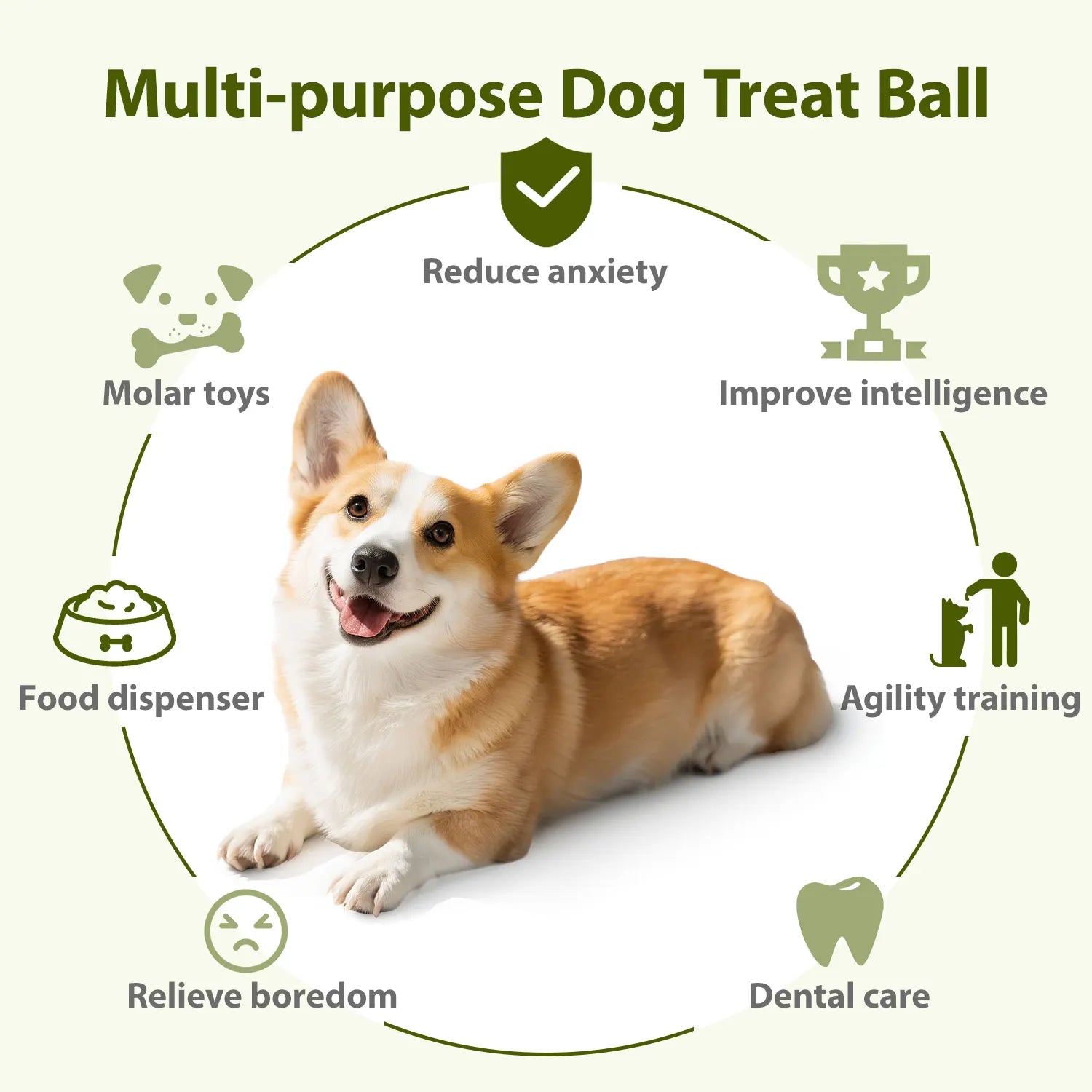 Dog Treat Rugby Ball for Medium/Large Dogs–Treat Dispensing,Teeth Cleaning&Anxiety Relief, Non-Toxic TPR for Aggressive Chewers