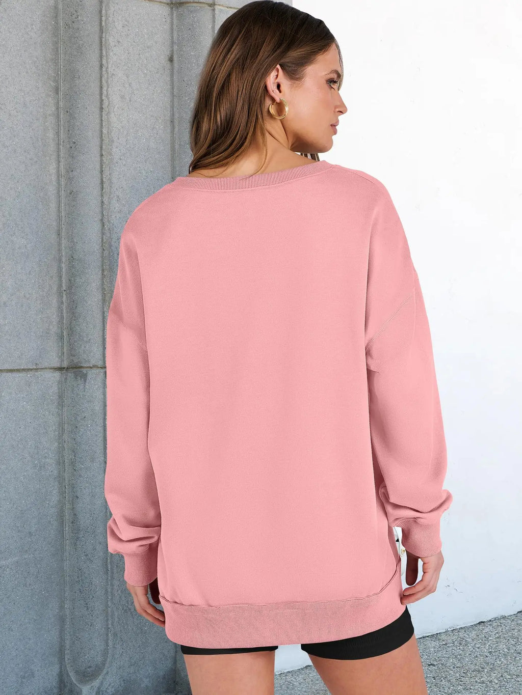2026 Spring Sweatshirts Women Sweatshirt Tops V Neck Full Sleeve Y2k Streetwear Work Casual Loose Elegant Striped Top Autumn
