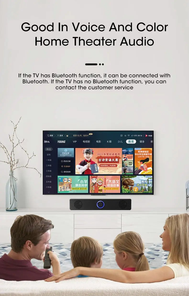 Bluetooth Computer Speakers Wired Surround Sound Bar Stereo Subwoofer Soundbar for Desktop Laptop PC Mini Home Theater System