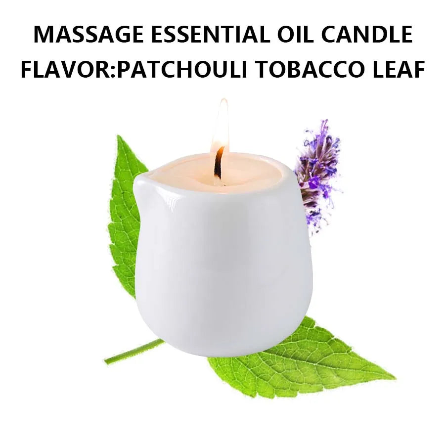 1pc Amber Vanilla massage essential oil candle, coconut wax, heating, body open back SPA romantic holder home decor valentines