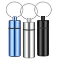 3pcs Portable Stash Jar with Keychain Aluminum Alloy Waterproof Airtight Container Storage for Herb Tobacco Smoking Accessories