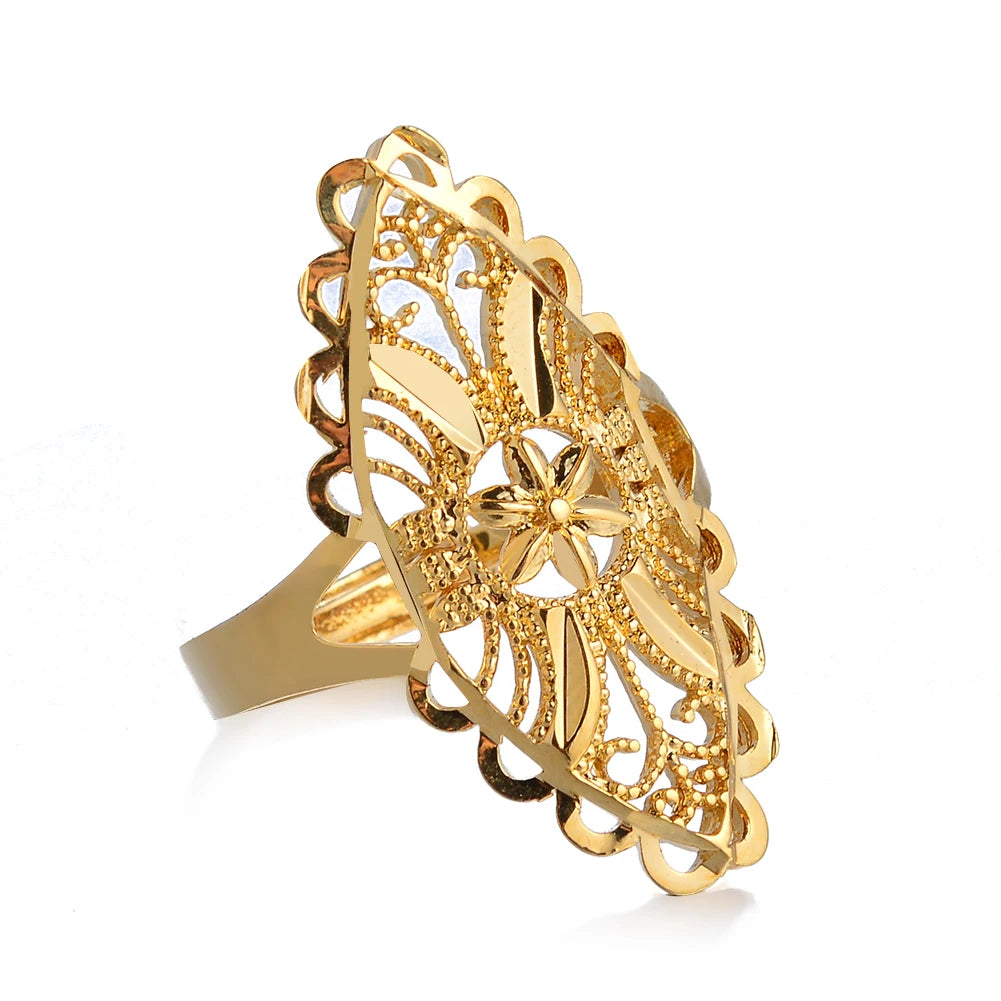 Ethiopian Dubai Gold Color Ring African Wedding Eritrean Rings for Women
