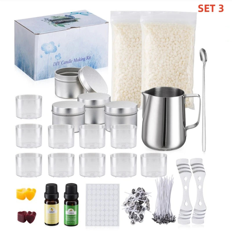 DIY Candle Kit Soy Bean Wax Candle Making Supplies Handmade Aromatherapy Beeswax Crafts Handmade Gifts Candle Making Tool Sets