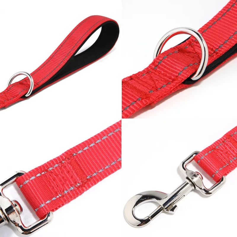 Dogs Leads Leashes Reflective Drawstring Pet Leash Explosion-proof Dog with D-ring & Metal Fastener for Dog Walking and Training