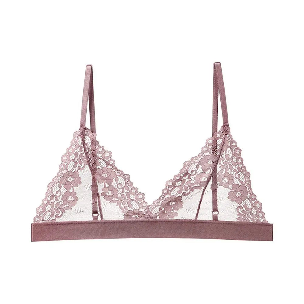 Breathable Underwear Women Intimates Tube Top Beauty Back NO Steel Ring Lace Bralette Women Bras Triangle Cup Flower