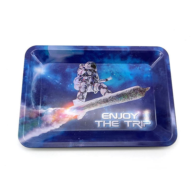 8x12.5cm Metal Tray Rolling Tobacco Container Smoking  Storage Tinplate Cigar Plate Tool Roller Case  Storage Trays