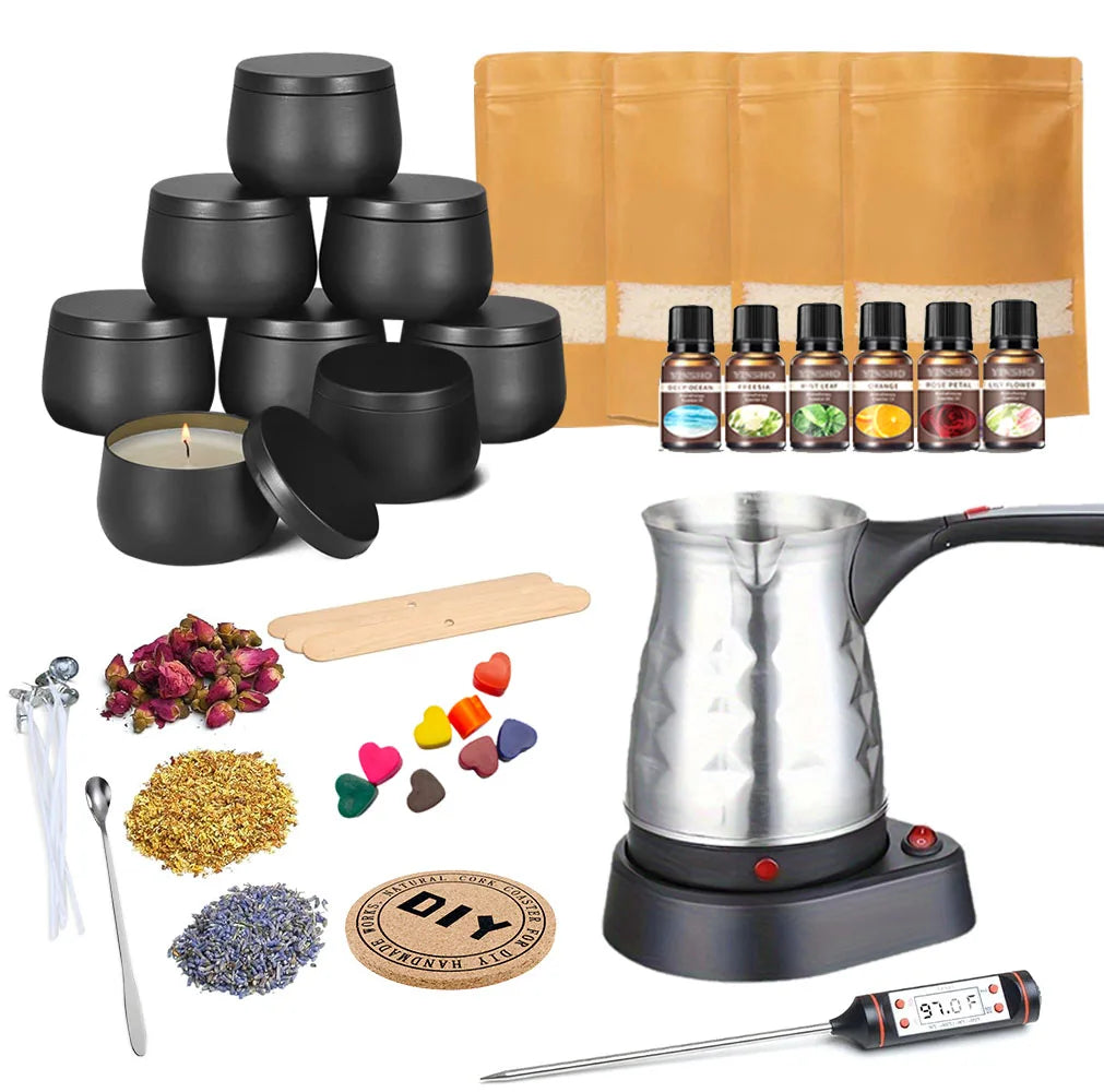 Candle Making Kit with Wax Melter, Complete Candle Making Supplies, Including Melting pot, Soy Wax, Melting Pot, Scents and Dyes