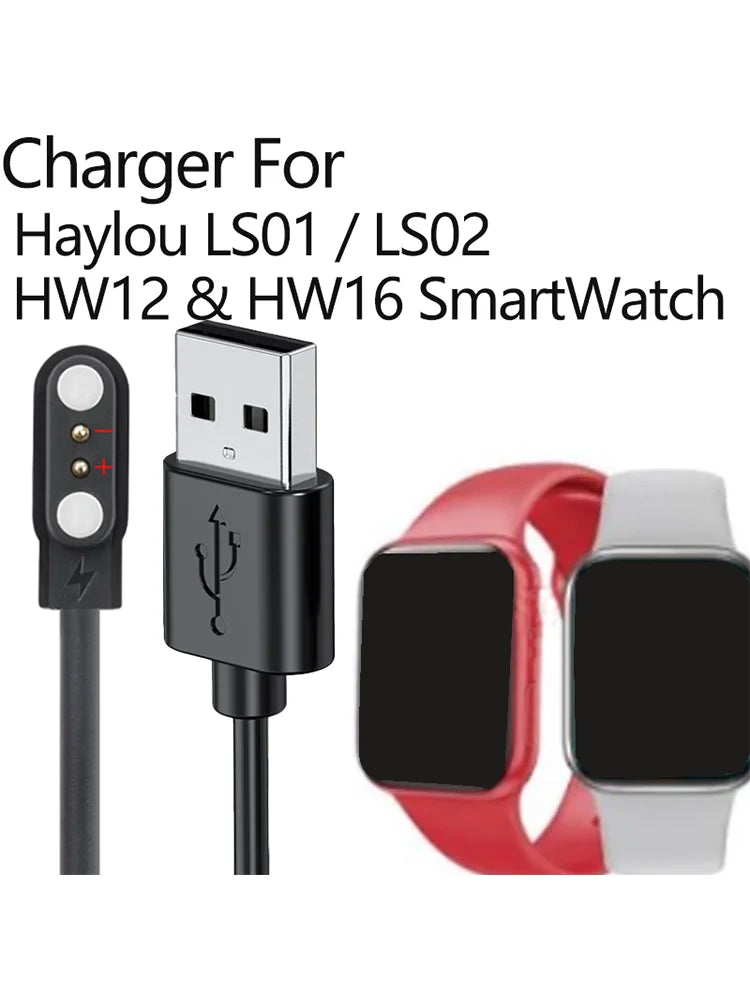 2 Pin Magnetic USB Charger For HW12 & HW16/ Haylou LS01/ LS02 Smartwatch Charging Cable