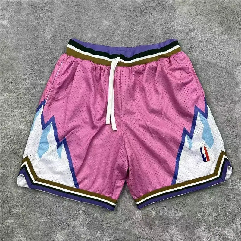 American Retro Embroidered Sports Shorts Men's Loose Casual Simple Personalized Four-point Basketball Pants Male Sportswear