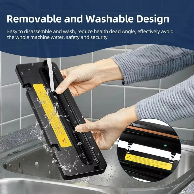 Electric Vacuum Sealer Dry/Wet Food Sealed Packaging Kitchen Food Storage Seal Built-in Cutter Knife Vacuum Sealer Machine