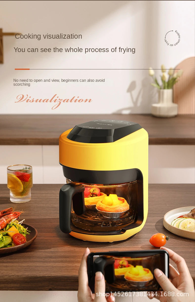 2026 Multifunctional  220V air fryer household transparent visualization fully automatic air fryer small capacity electric fryer