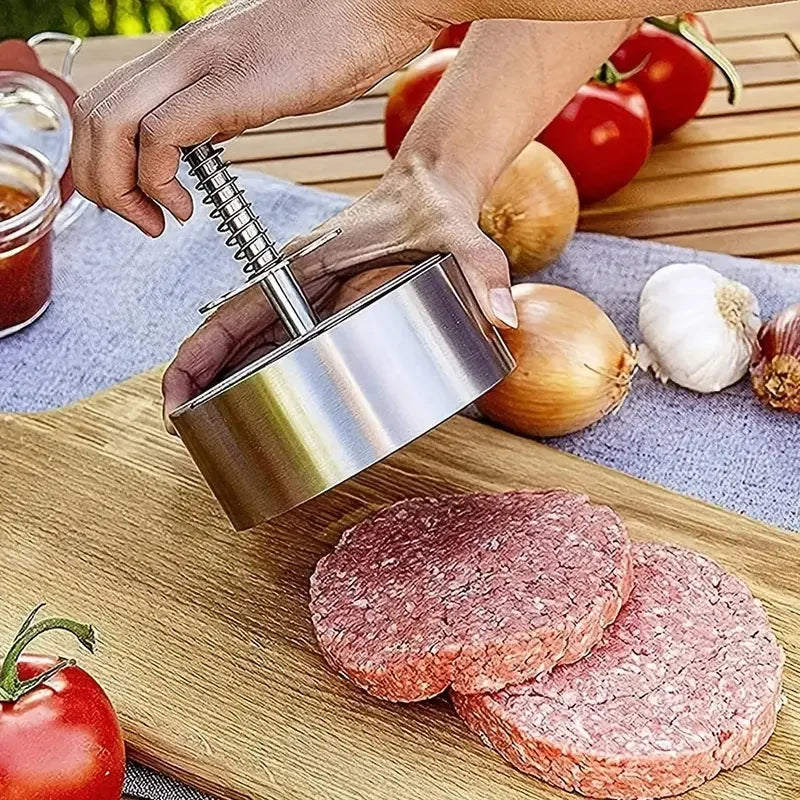 1PC Stainless Steel Hamburger Patty Manual Meat Cheeseburger Press Round Diy Patty Meat Dumpling Wrapper Kitchen Supplies Tools
