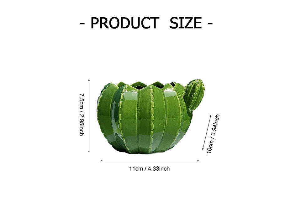Creative Cactus Shaped Ceramic Succulent Flower Pot Garden Balcony Decorations Home Living Room Desktop Decoration Ornament