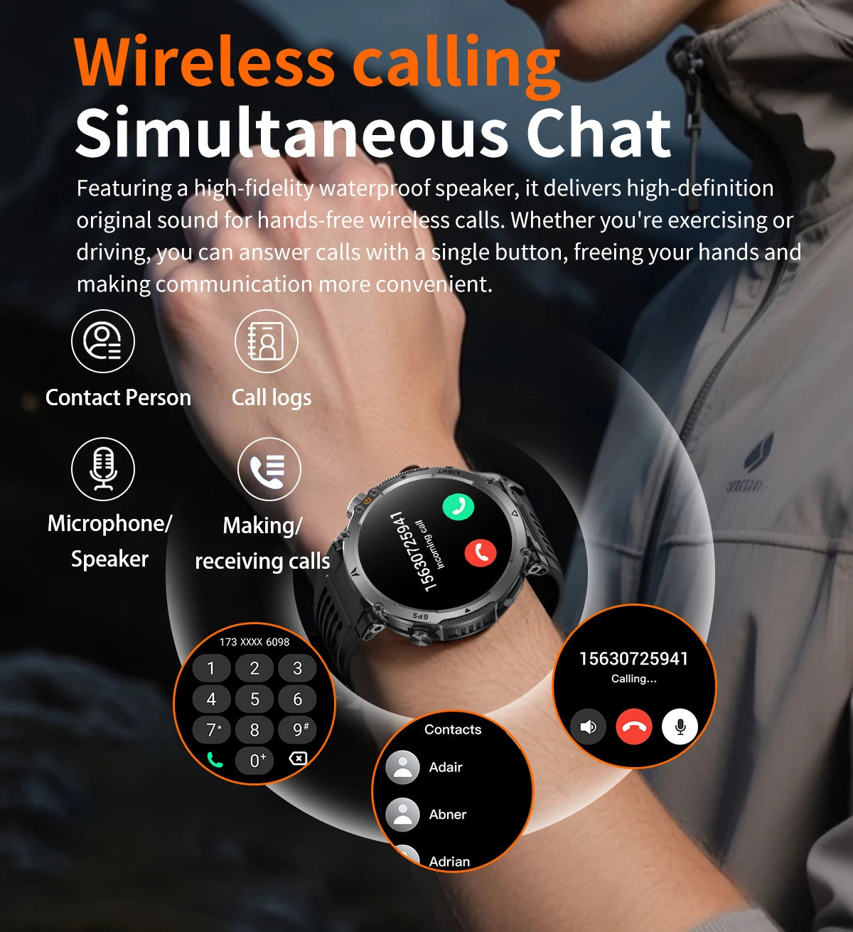 2026 New GPS Ultra Outdoor Sports Smart Watch 1.7" AOD Compass 5ATM Waterproof 170+ Sports Man Durable Military Call Smartwatch
